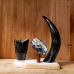 Horn pen holder decor