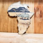 Handcrafted banana leaf Africa continent from Tanzania