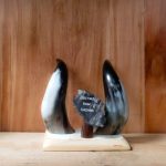 Horn pen holder decor