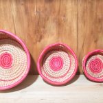 Hand woven grass floor basket