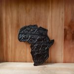 Hand Curved Wooden Africa Continent