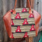 Leather fused Ankara handbags