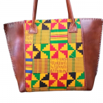 Leather fused Ankara handbags