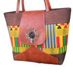 Leather fused Ankara handbags