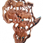 Mahogany waxed animal map
